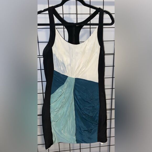 Rebecca Minkoff Colorblock racerback satin dress - Picture 1 of 10